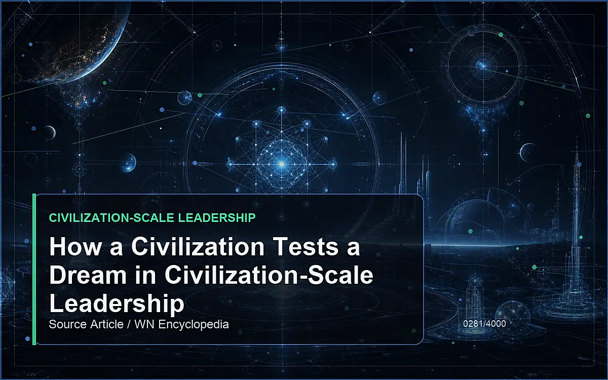 AI-generated encyclopedia reference image for How a Civilization Tests a Dream in Civilization-Scale Leadership
