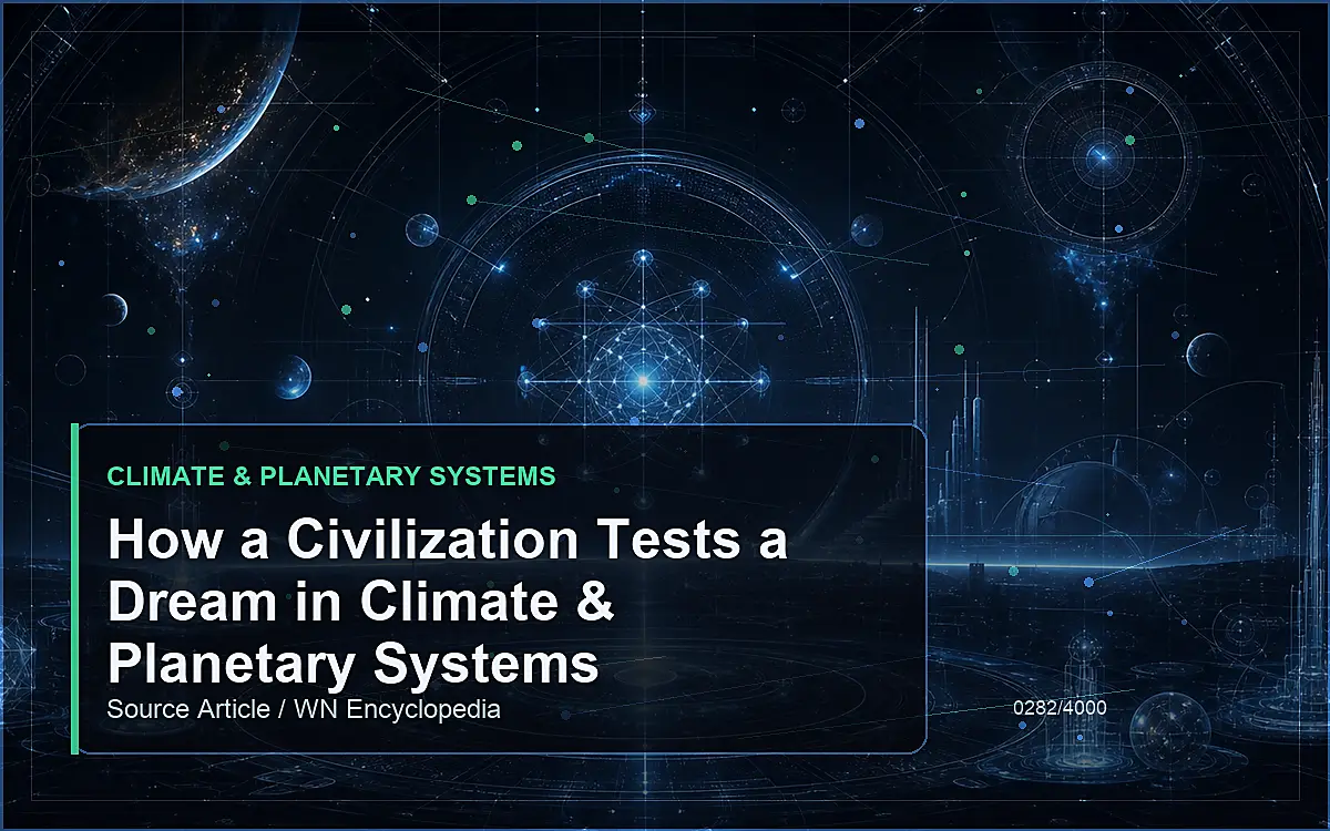 AI-generated encyclopedia reference image for How a Civilization Tests a Dream in Climate & Planetary Systems
