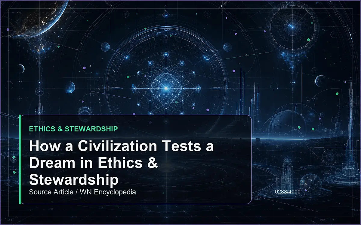 AI-generated encyclopedia reference image for How a Civilization Tests a Dream in Ethics & Stewardship