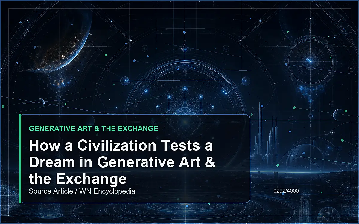 AI-generated encyclopedia reference image for How a Civilization Tests a Dream in Generative Art & the Exchange