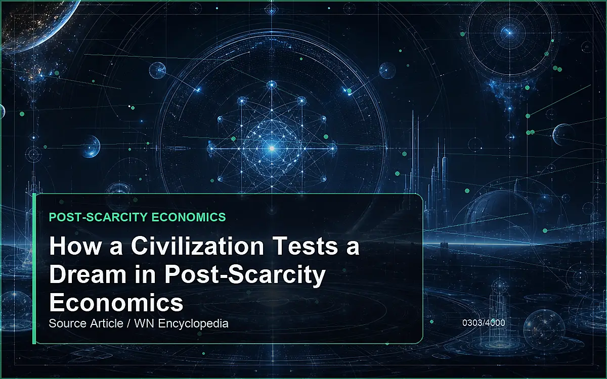 AI-generated encyclopedia reference image for How a Civilization Tests a Dream in Post-Scarcity Economics