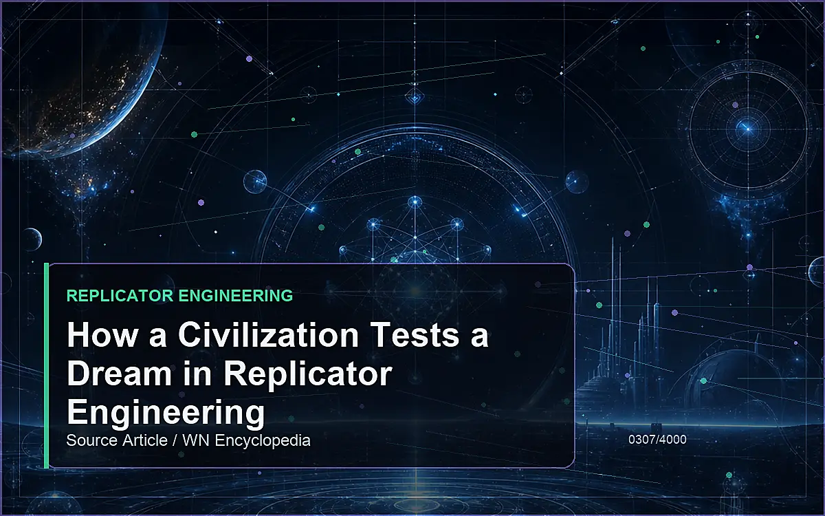 AI-generated encyclopedia reference image for How a Civilization Tests a Dream in Replicator Engineering
