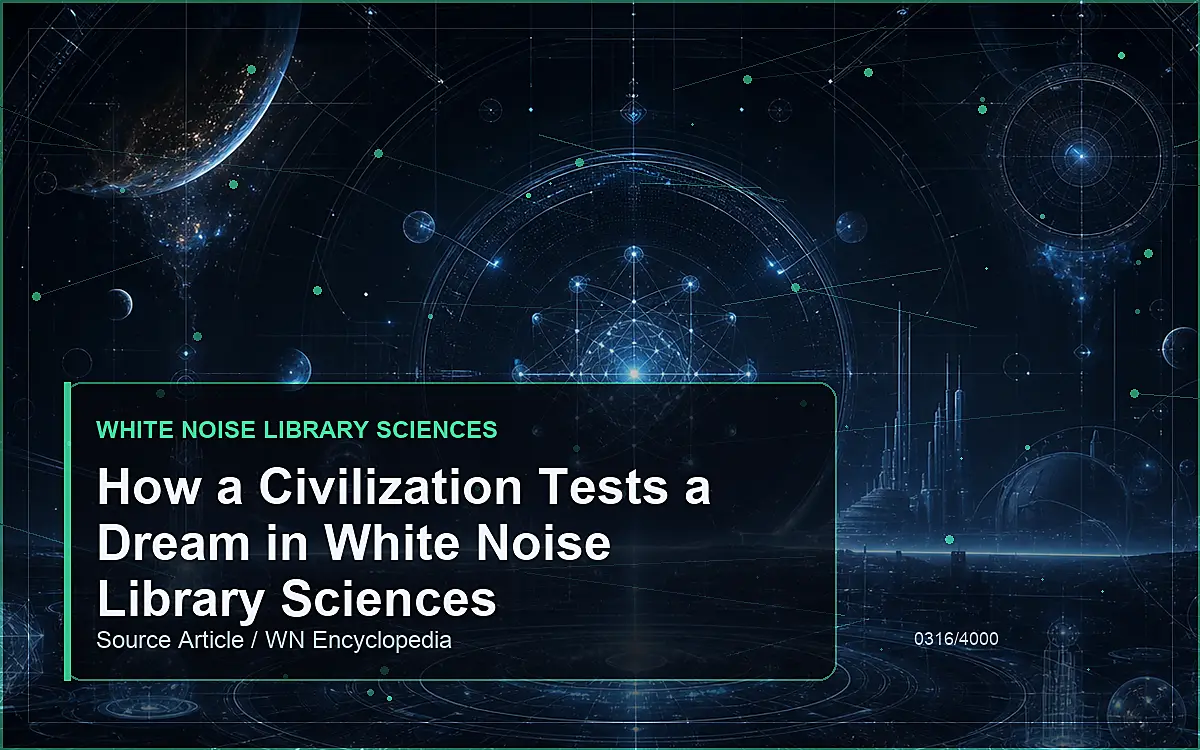 AI-generated encyclopedia reference image for How a Civilization Tests a Dream in White Noise Library Sciences
