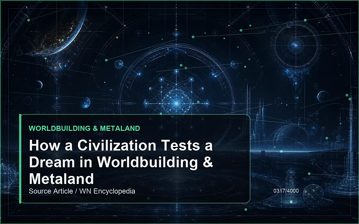 AI-generated encyclopedia reference image for How a Civilization Tests a Dream in Worldbuilding & Metaland