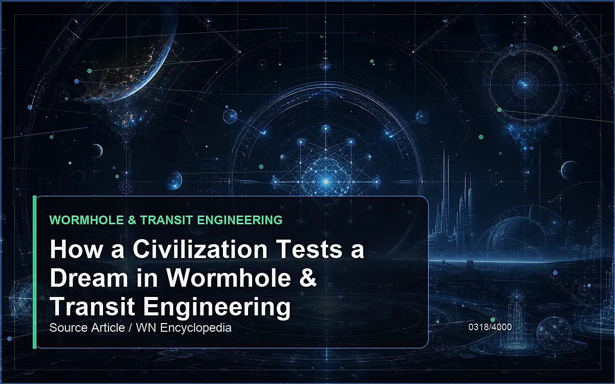 AI-generated encyclopedia reference image for How a Civilization Tests a Dream in Wormhole & Transit Engineering