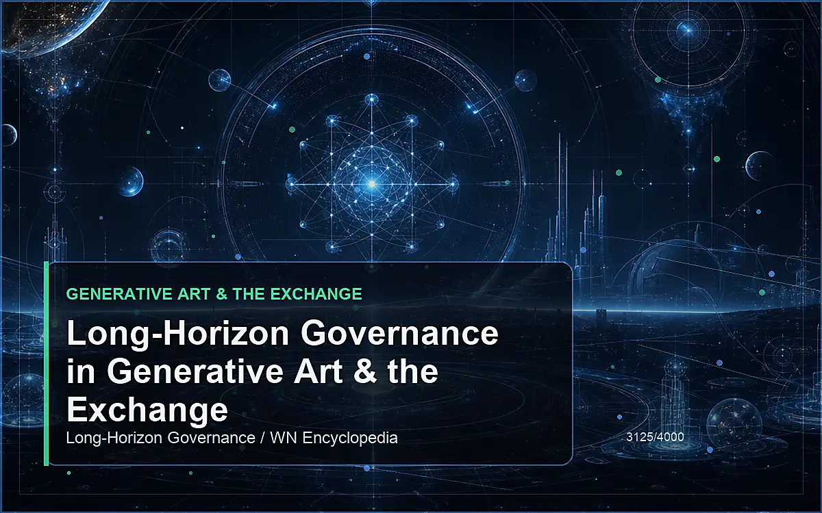 AI-generated encyclopedia reference image for Long-Horizon Governance in Generative Art & the Exchange