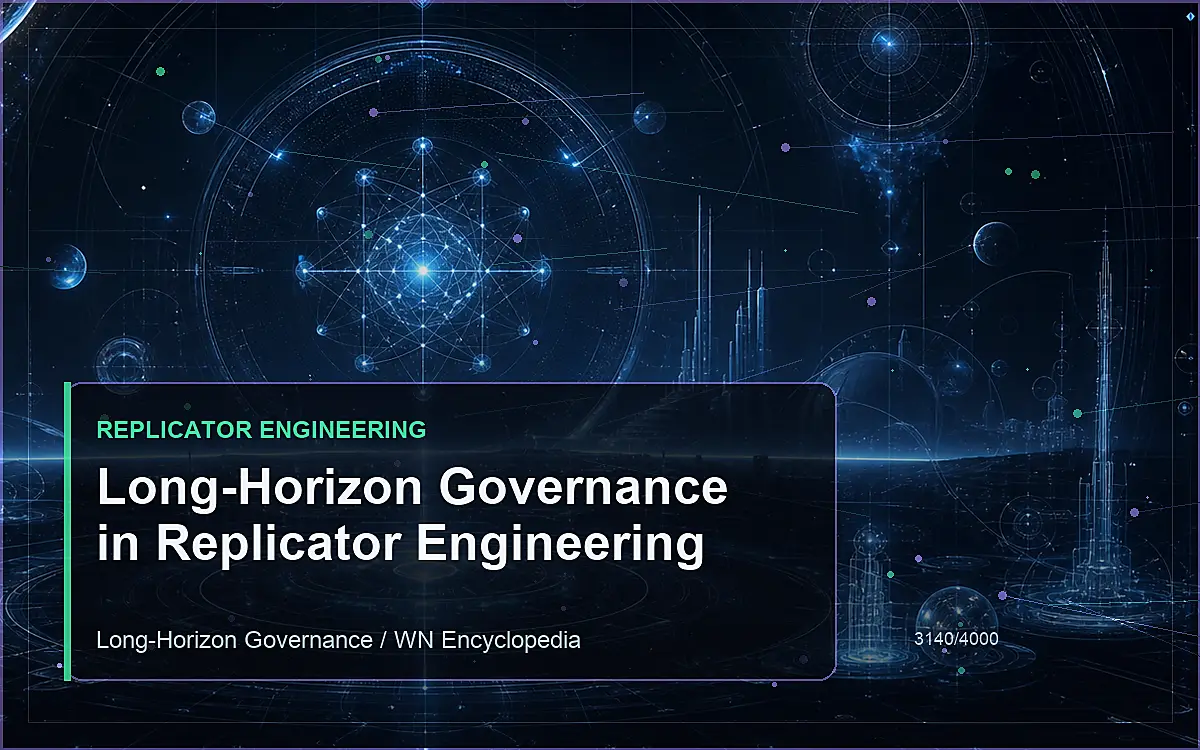AI-generated encyclopedia reference image for Long-Horizon Governance in Replicator Engineering
