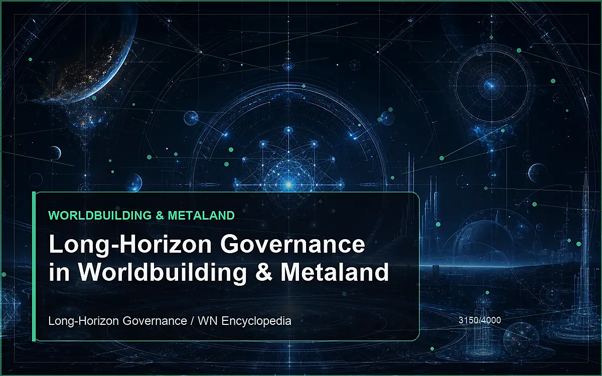 AI-generated encyclopedia reference image for Long-Horizon Governance in Worldbuilding & Metaland