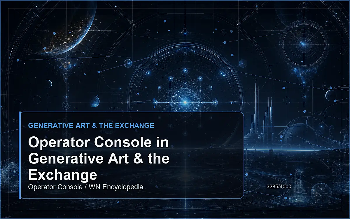 AI-generated encyclopedia reference image for Operator Console in Generative Art & the Exchange