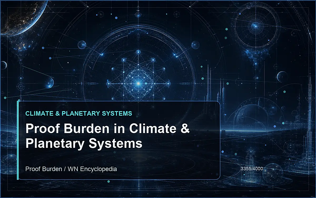 AI-generated encyclopedia reference image for Proof Burden in Climate & Planetary Systems