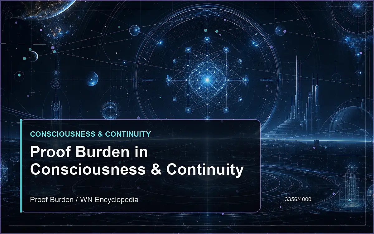 AI-generated encyclopedia reference image for Proof Burden in Consciousness & Continuity