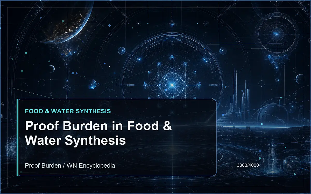 AI-generated encyclopedia reference image for Proof Burden in Food & Water Synthesis