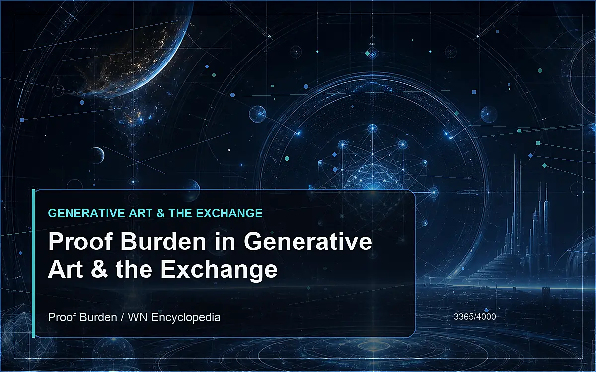 AI-generated encyclopedia reference image for Proof Burden in Generative Art & the Exchange