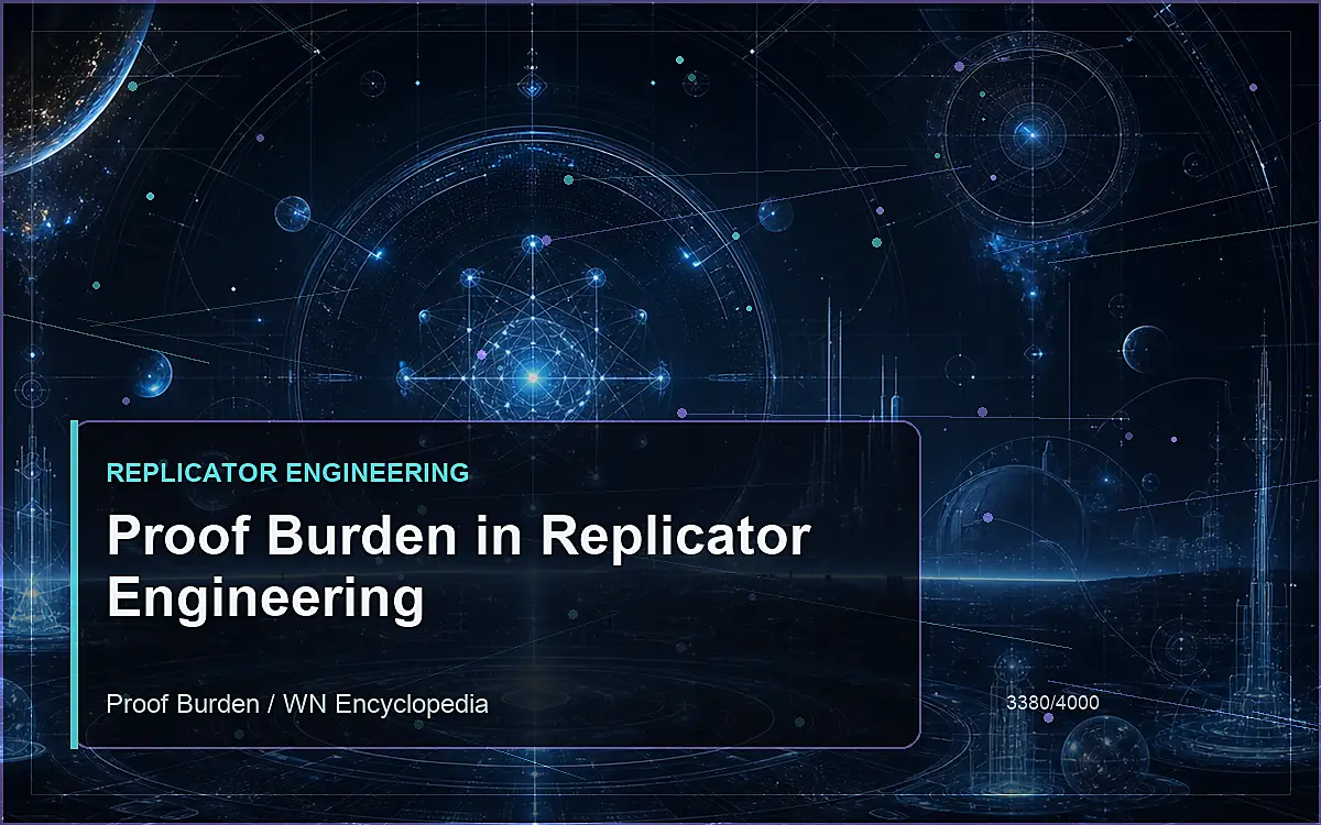 AI-generated encyclopedia reference image for Proof Burden in Replicator Engineering