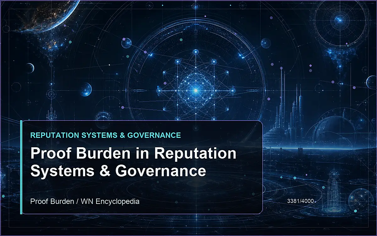 AI-generated encyclopedia reference image for Proof Burden in Reputation Systems & Governance