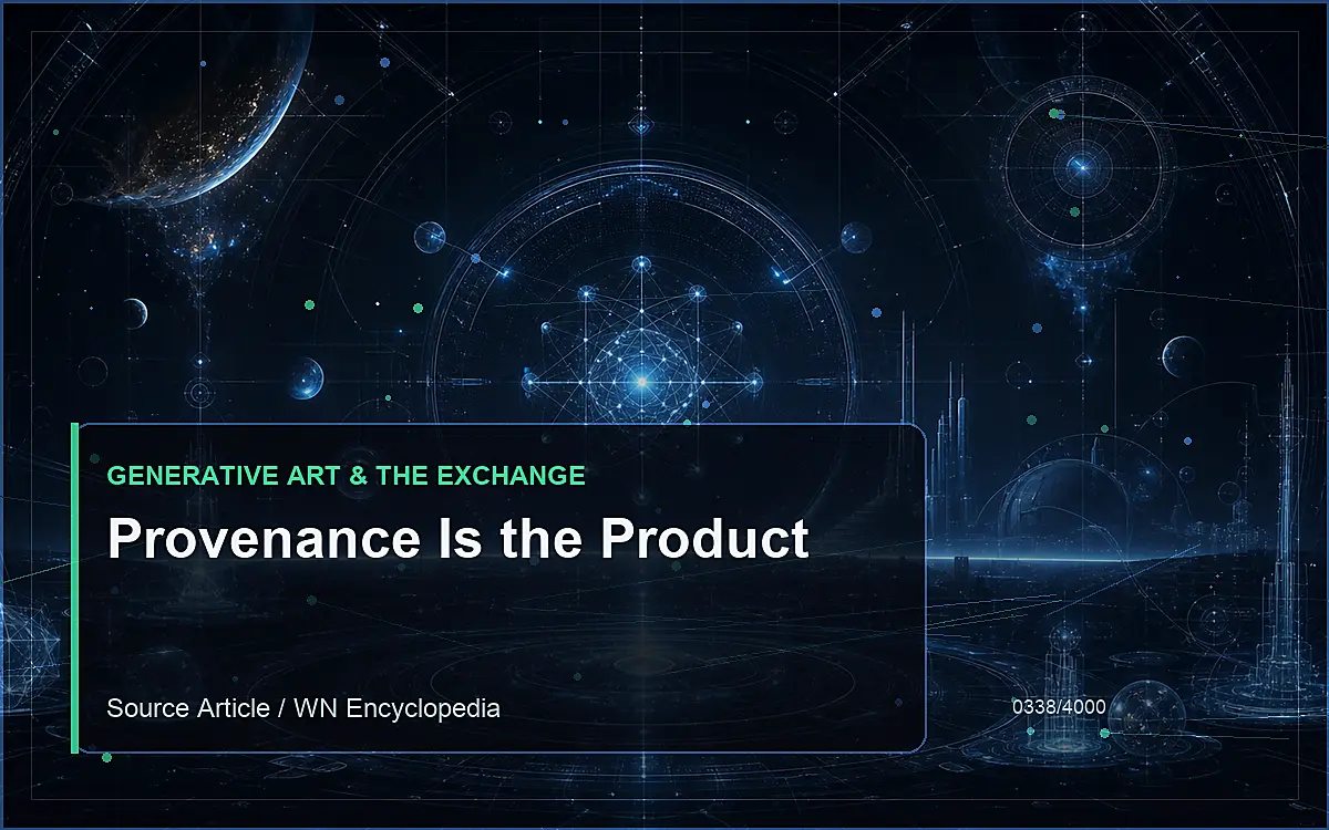 AI-generated encyclopedia reference image for Provenance Is the Product
