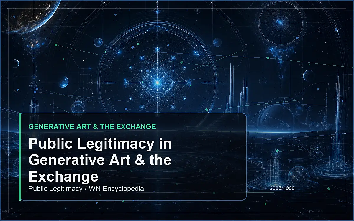 AI-generated encyclopedia reference image for Public Legitimacy in Generative Art & the Exchange