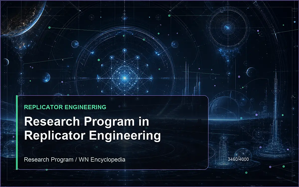 AI-generated encyclopedia reference image for Research Program in Replicator Engineering