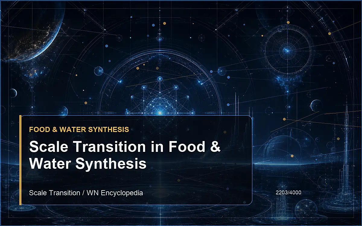 AI-generated encyclopedia reference image for Scale Transition in Food & Water Synthesis