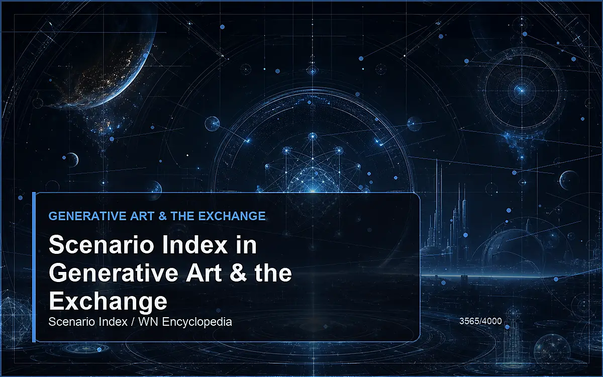 AI-generated encyclopedia reference image for Scenario Index in Generative Art & the Exchange