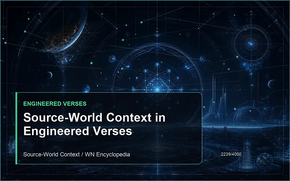 AI-generated encyclopedia reference image for Source-World Context in Engineered Verses