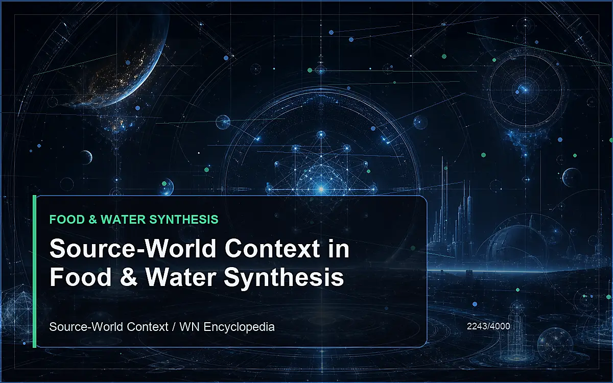AI-generated encyclopedia reference image for Source-World Context in Food & Water Synthesis