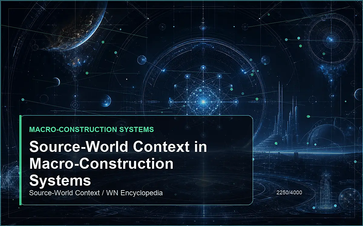 AI-generated encyclopedia reference image for Source-World Context in Macro-Construction Systems