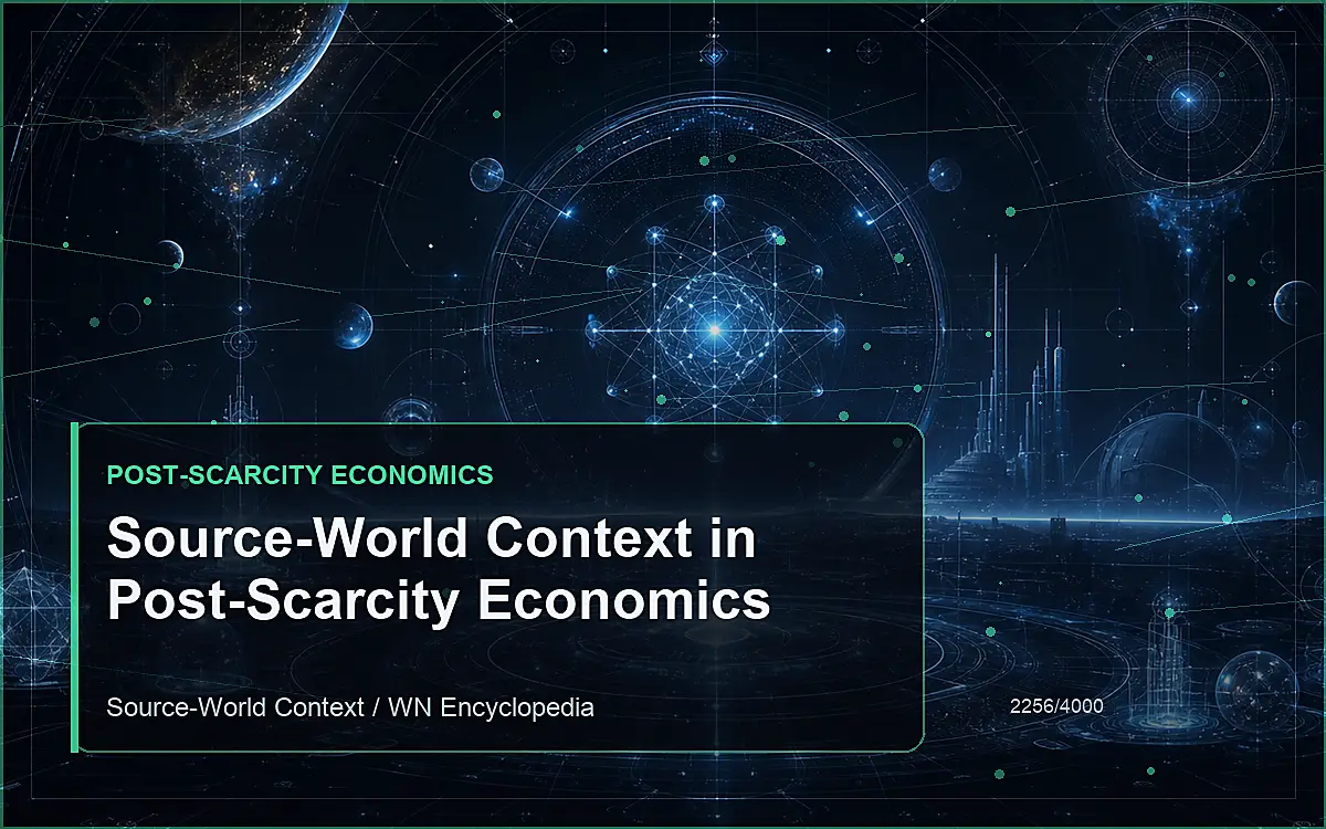 AI-generated encyclopedia reference image for Source-World Context in Post-Scarcity Economics