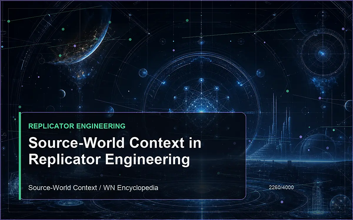 AI-generated encyclopedia reference image for Source-World Context in Replicator Engineering