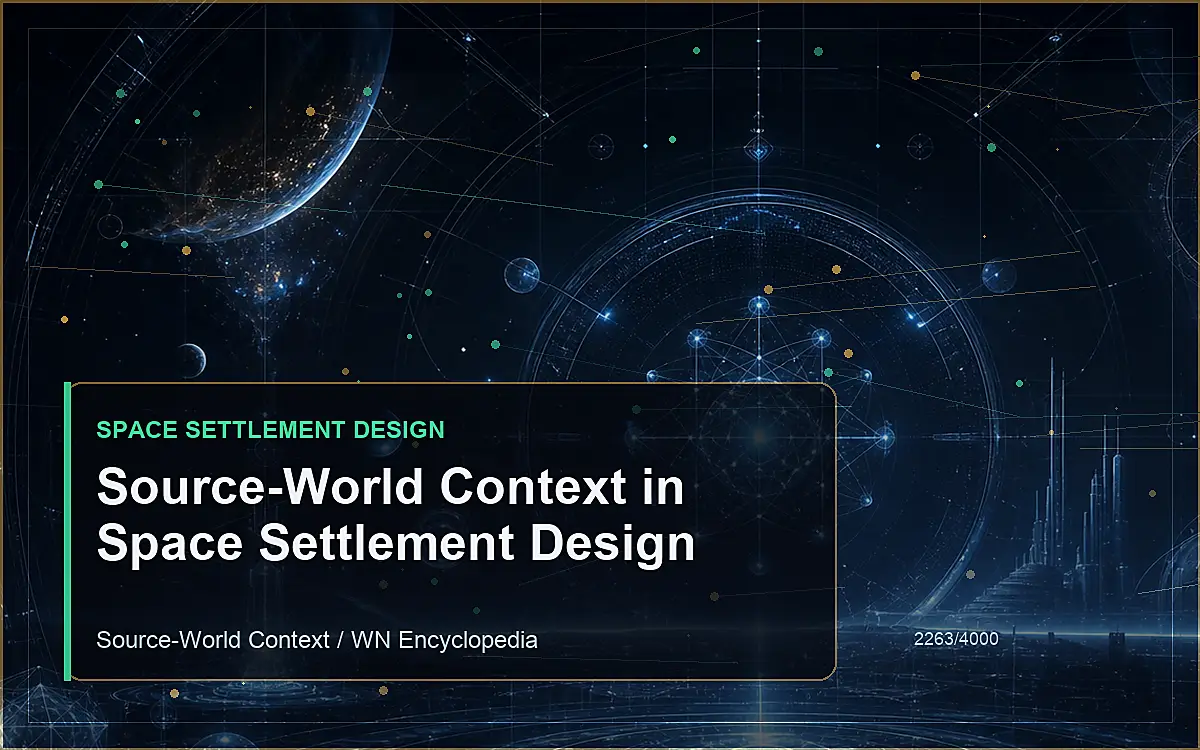 AI-generated encyclopedia reference image for Source-World Context in Space Settlement Design
