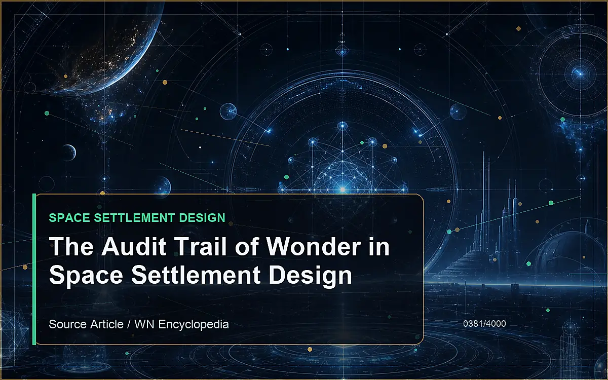 AI-generated encyclopedia reference image for The Audit Trail of Wonder in Space Settlement Design