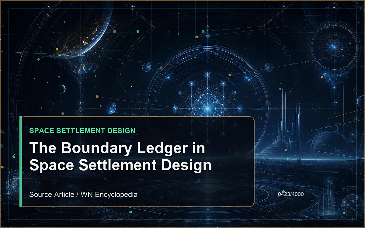 AI-generated encyclopedia reference image for The Boundary Ledger in Space Settlement Design