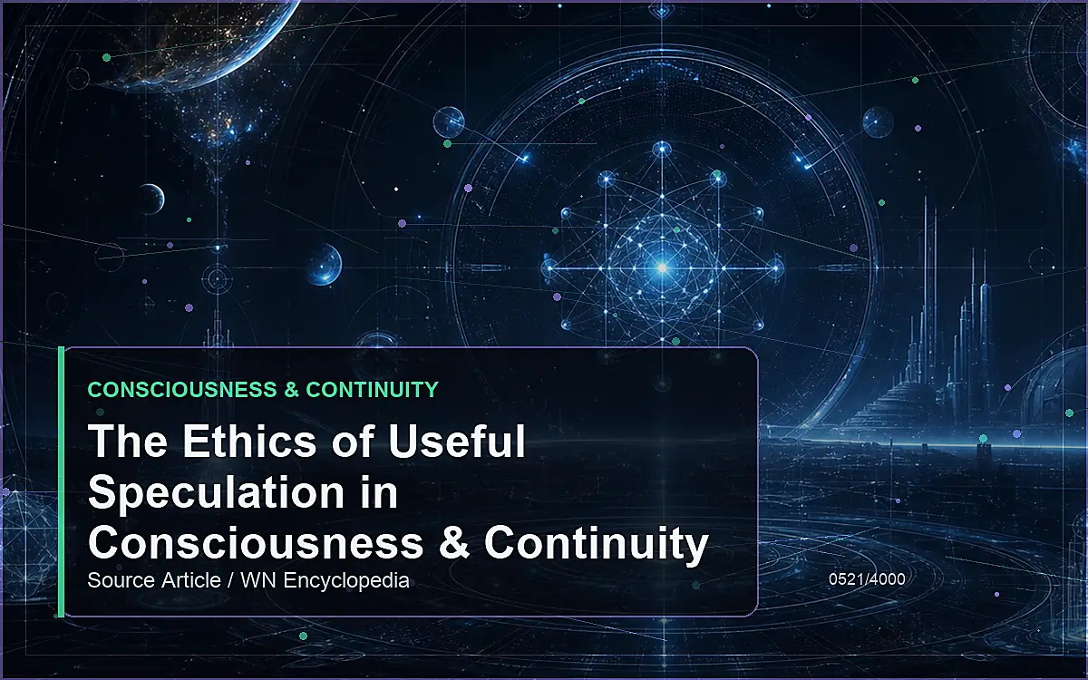 AI-generated encyclopedia reference image for The Ethics of Useful Speculation in Consciousness & Continuity