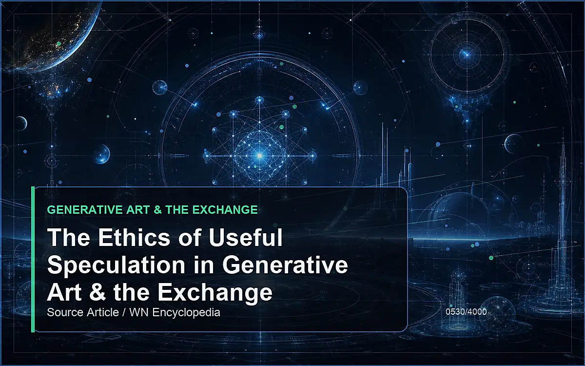 AI-generated encyclopedia reference image for The Ethics of Useful Speculation in Generative Art & the Exchange
