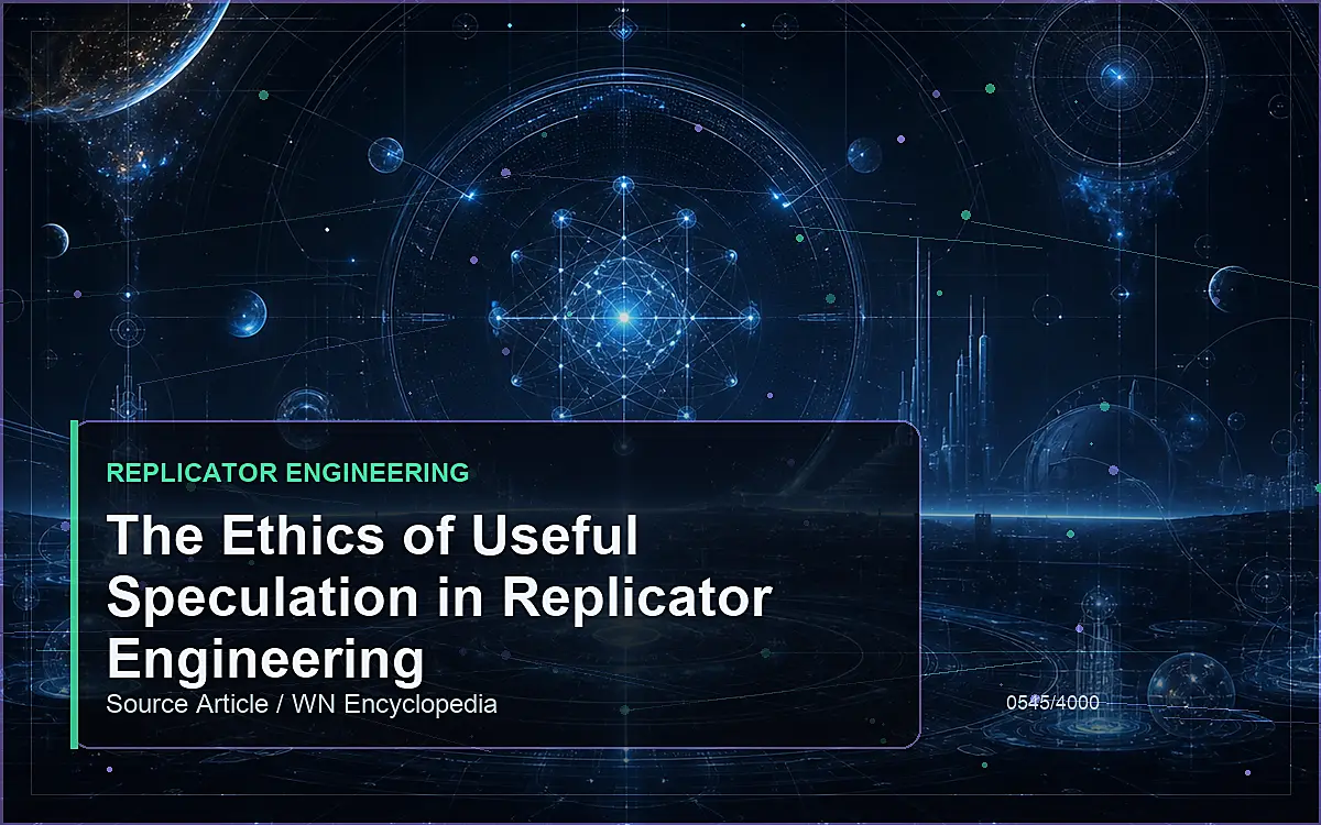 AI-generated encyclopedia reference image for The Ethics of Useful Speculation in Replicator Engineering