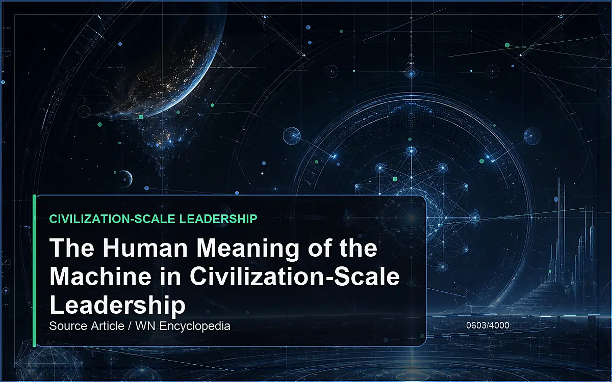 AI-generated encyclopedia reference image for The Human Meaning of the Machine in Civilization-Scale Leadership