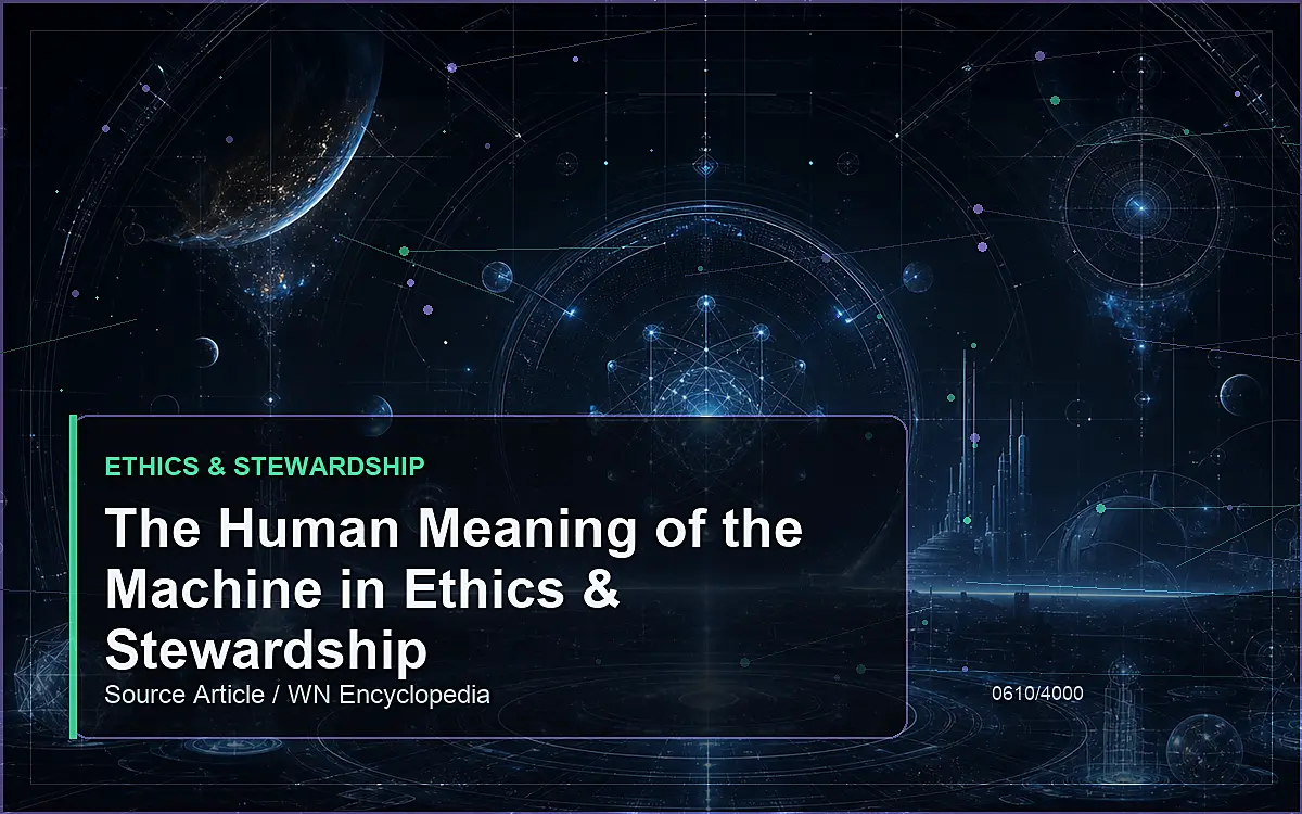 AI-generated encyclopedia reference image for The Human Meaning of the Machine in Ethics & Stewardship