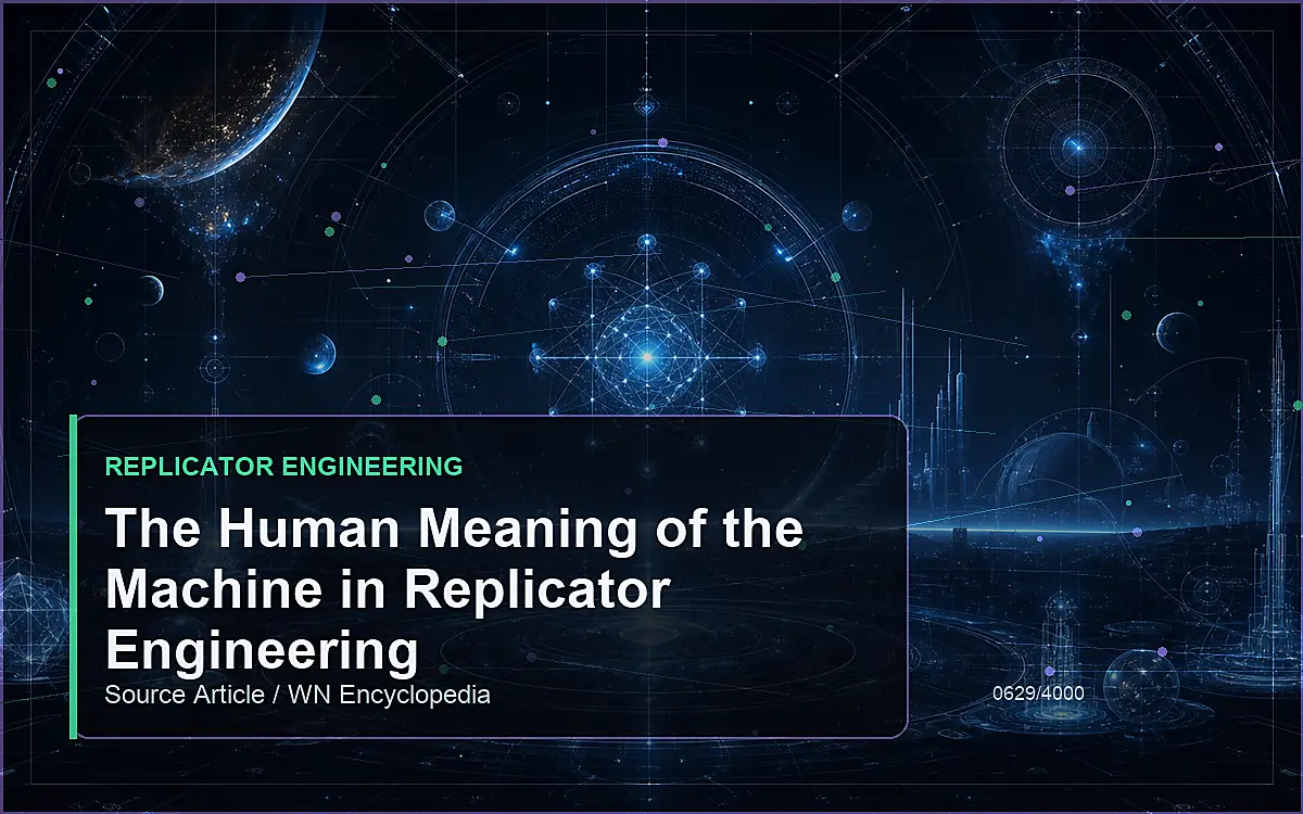 AI-generated encyclopedia reference image for The Human Meaning of the Machine in Replicator Engineering