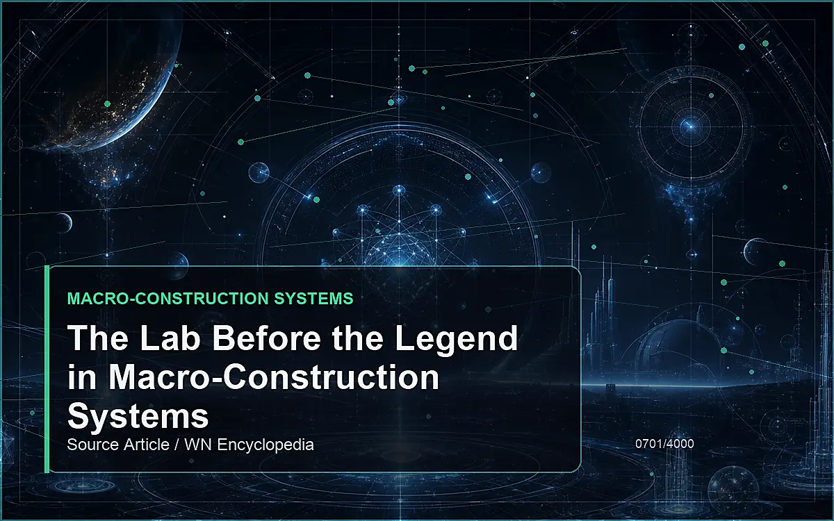 AI-generated encyclopedia reference image for The Lab Before the Legend in Macro-Construction Systems