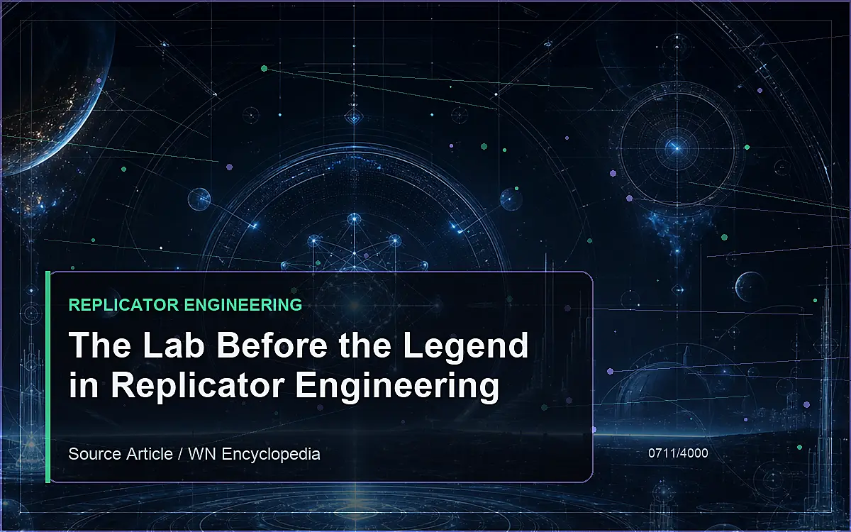 AI-generated encyclopedia reference image for The Lab Before the Legend in Replicator Engineering
