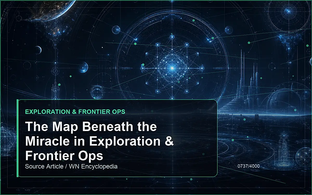 AI-generated encyclopedia reference image for The Map Beneath the Miracle in Exploration & Frontier Ops