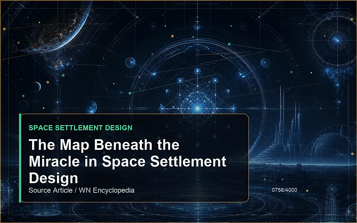 AI-generated encyclopedia reference image for The Map Beneath the Miracle in Space Settlement Design