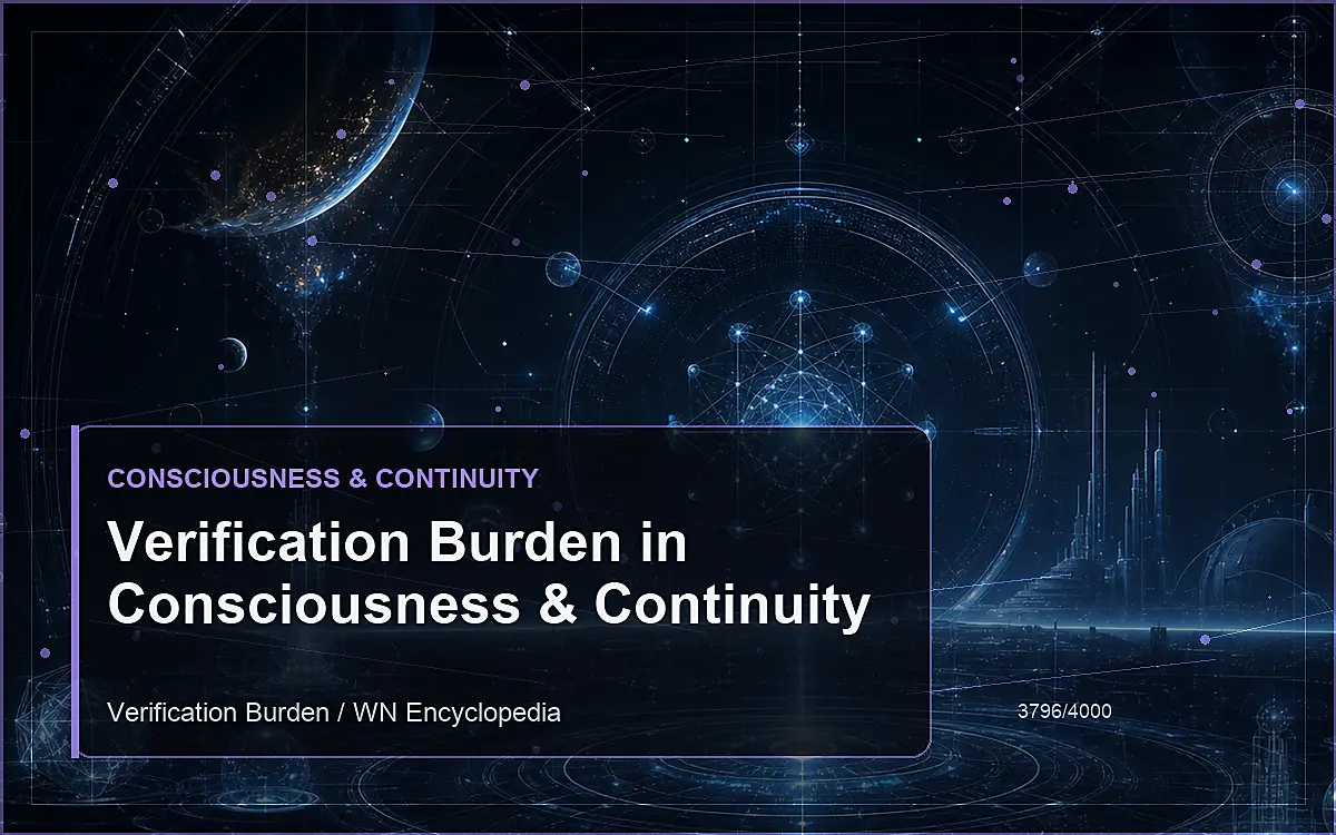 AI-generated encyclopedia reference image for Verification Burden in Consciousness & Continuity