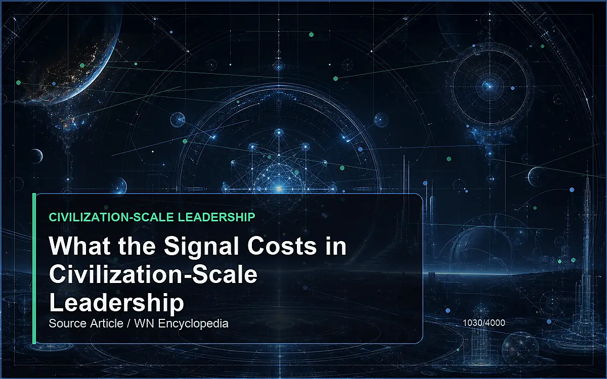 AI-generated encyclopedia reference image for What the Signal Costs in Civilization-Scale Leadership