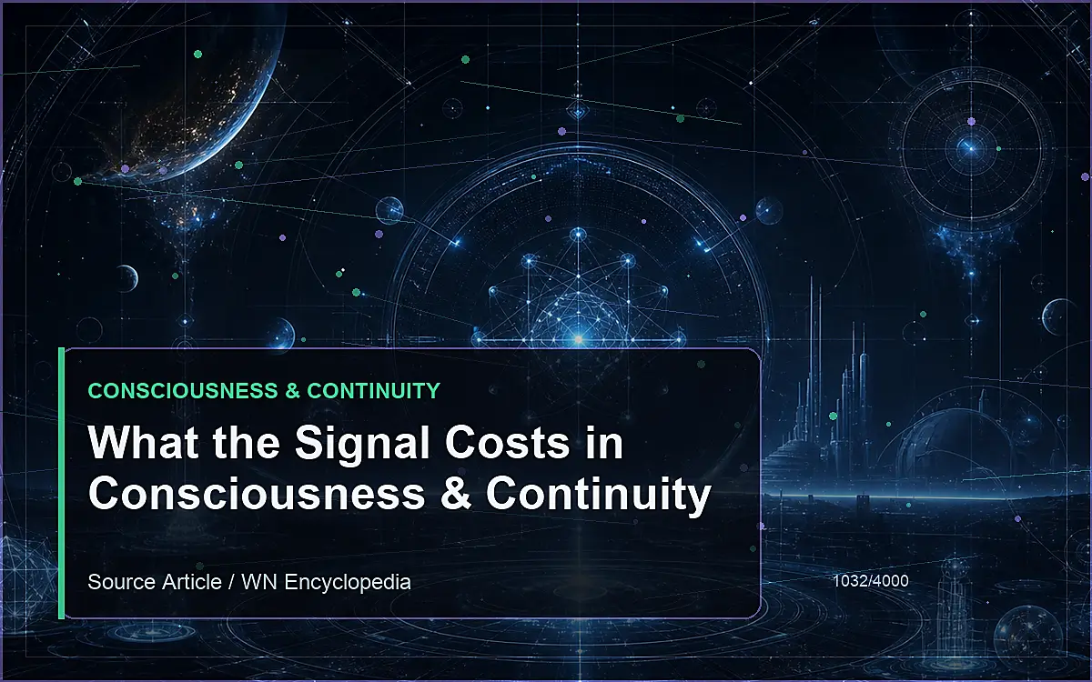 AI-generated encyclopedia reference image for What the Signal Costs in Consciousness & Continuity