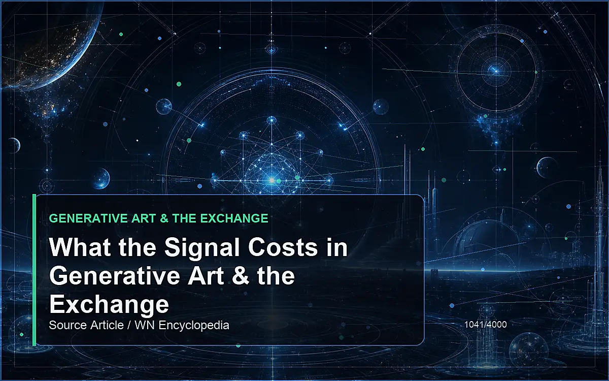 AI-generated encyclopedia reference image for What the Signal Costs in Generative Art & the Exchange