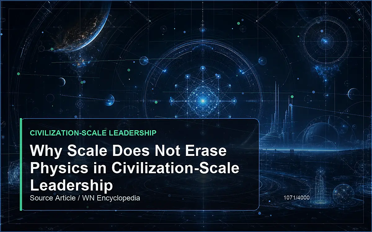 AI-generated encyclopedia reference image for Why Scale Does Not Erase Physics in Civilization-Scale Leadership