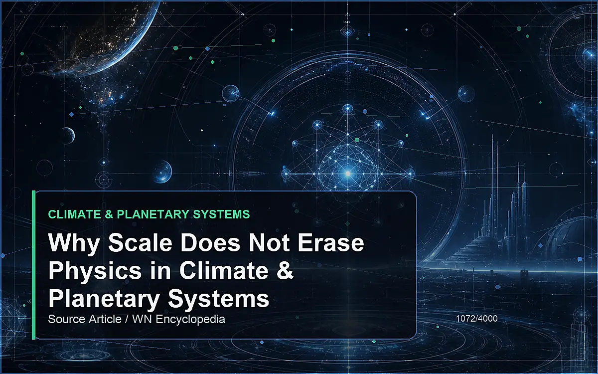 AI-generated encyclopedia reference image for Why Scale Does Not Erase Physics in Climate & Planetary Systems