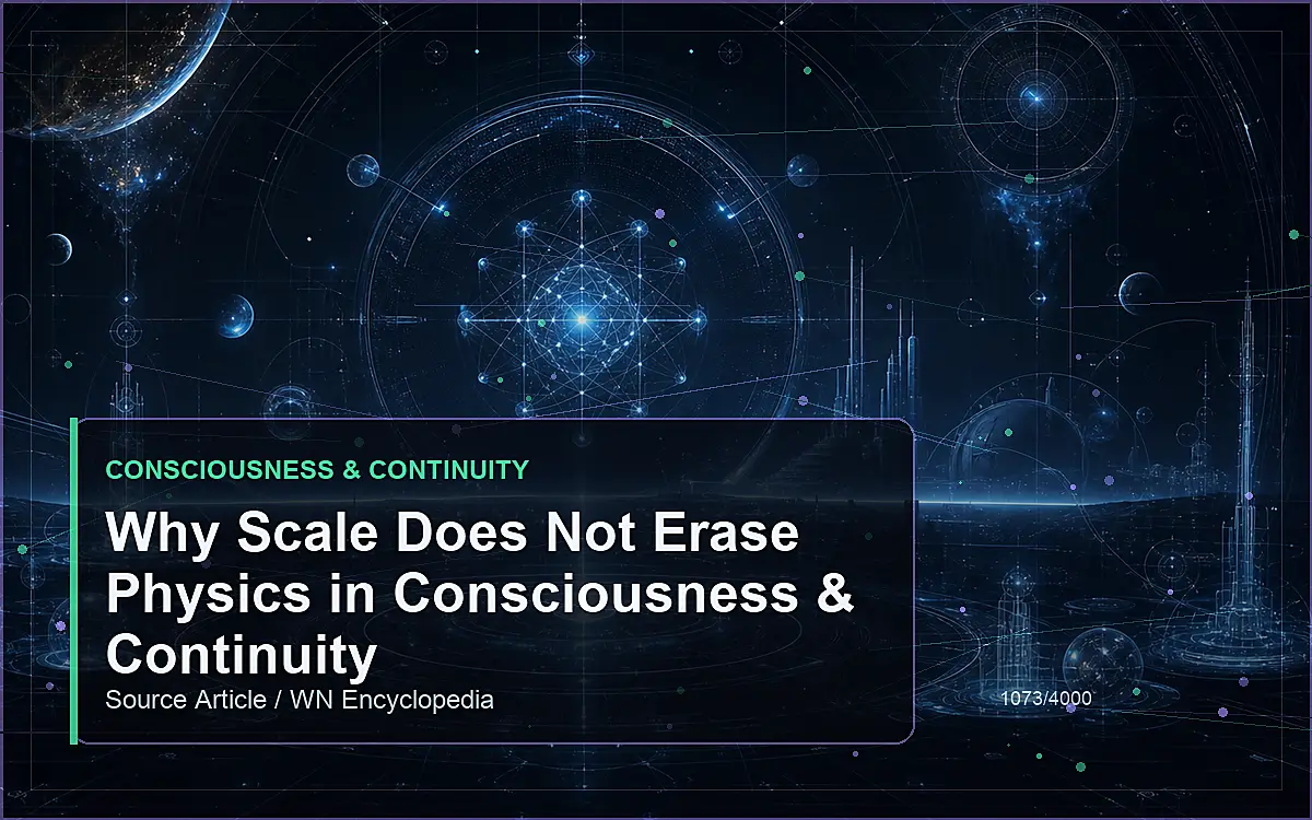 AI-generated encyclopedia reference image for Why Scale Does Not Erase Physics in Consciousness & Continuity