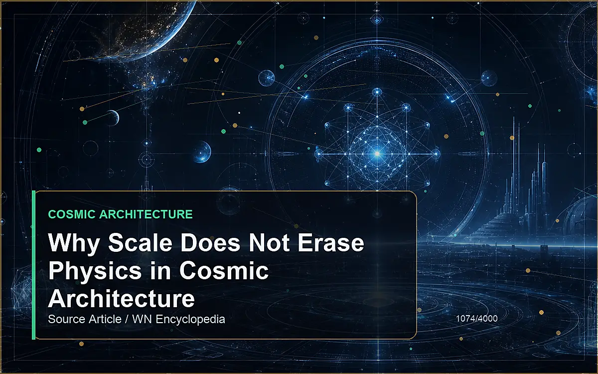 AI-generated encyclopedia reference image for Why Scale Does Not Erase Physics in Cosmic Architecture